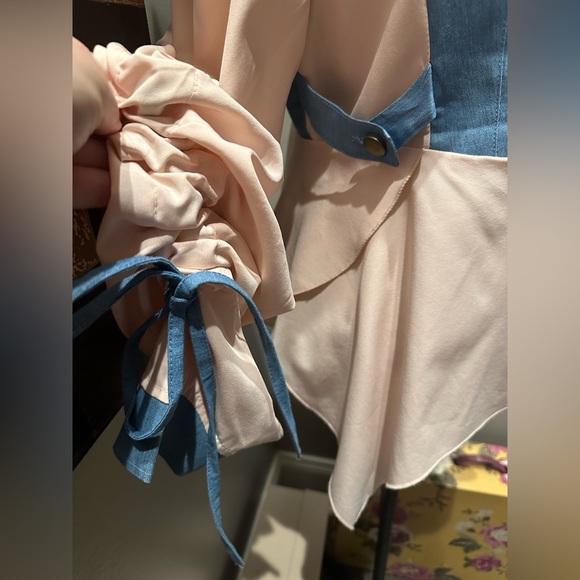 Super Cute Mixed Denim/Poly Blouson Jacket/Tunic - Picture 3 of 10